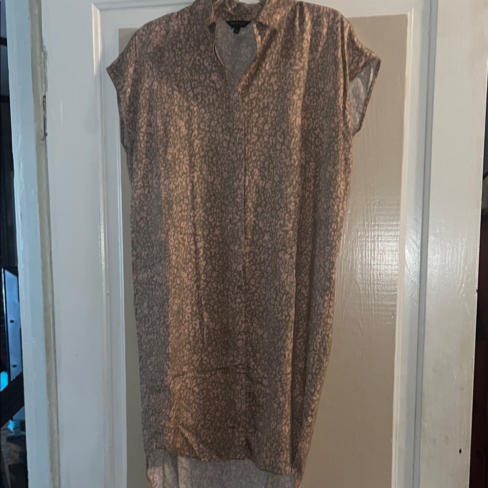 Leopard Print Button-Up Dress